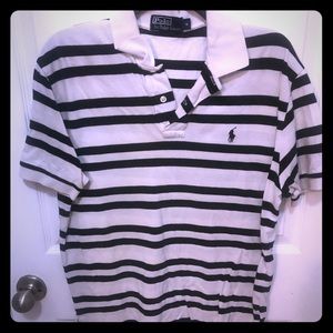Polo by Polo Ralph Lauren White w Black Stripes M
